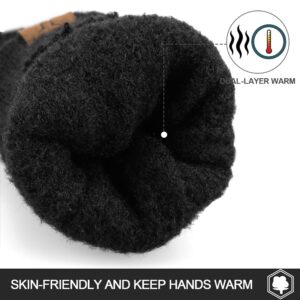 FZ FANTASTIC ZONE Women Winter Warm Knit Touchscreen Gloves Cold Weather with Thermal Fleece Lined