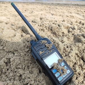 YDC Tech MR-36M Handheld Floating VHF Radio – Submersible, Backlit LCD Display, NOAA Weather, Memory Scan,