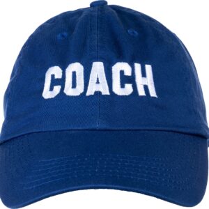 Ann Arbor T-shirt Co. Coach | Royal Blue Coaching Baseball Hat, Men & Women Team Cap - (Royal, DadHat)