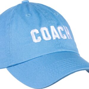 Ann Arbor T-shirt Co. Coach | Carolina Blue Coaching Baseball Hat, Men & Women Team Cap - (SkyBlue, DadHat)