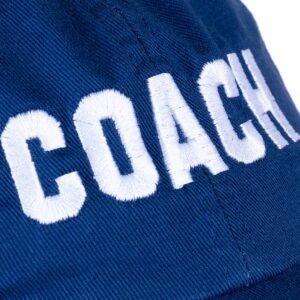 Ann Arbor T-shirt Co. Coach | Royal Blue Coaching Baseball Hat, Men & Women Team Cap - (Royal, DadHat)