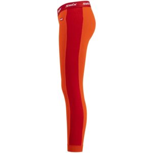 Swix Women's Winter Sports Cross Country Skiing Training Tight Fit Triac Race X Body W Thermal Baselayer Pants, Fiery Red