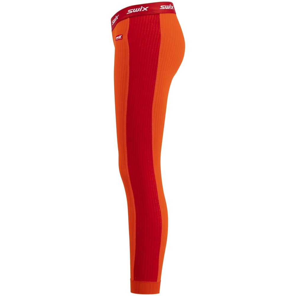 Swix Women's Winter Sports Cross Country Skiing Training Tight Fit Triac Race X Body W Thermal Baselayer Pants, Fiery Red