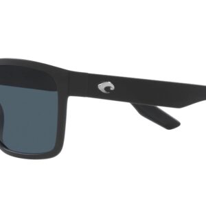 Costa Del Mar Mens Paunch XL Square Sunglasses, Matte Black/Grey Polarized-580P, 59 mm