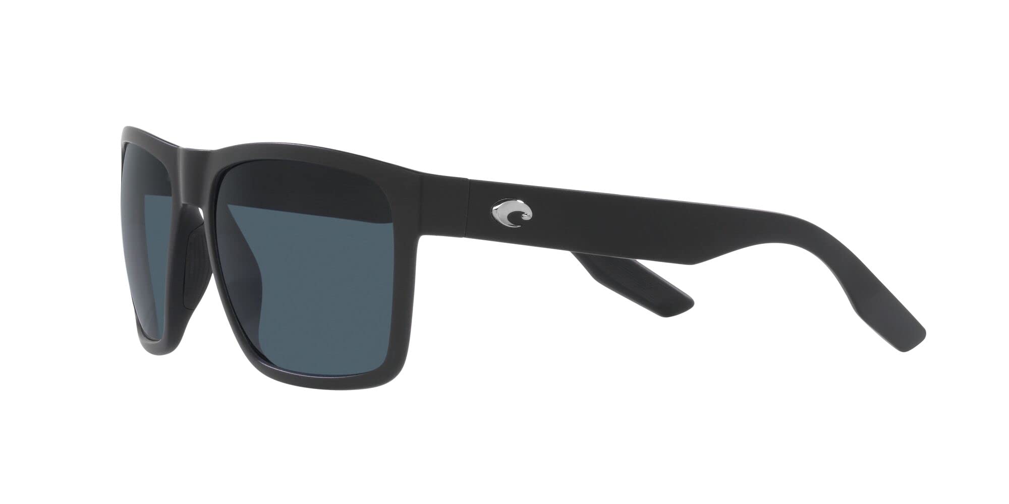 Costa Del Mar Mens Paunch XL Square Sunglasses, Matte Black/Grey Polarized-580P, 59 mm