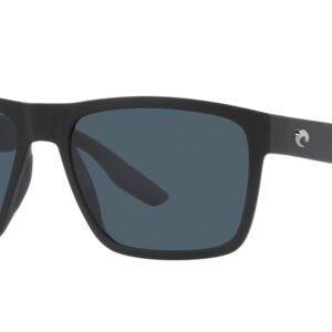 Costa Del Mar Mens Paunch XL Square Sunglasses, Matte Black/Grey Polarized-580P, 59 mm