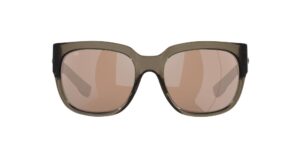 costa del mar womens waterwoman rectangular sunglasses, taupe/copper silver mirrored polarized-580g, 55 mm