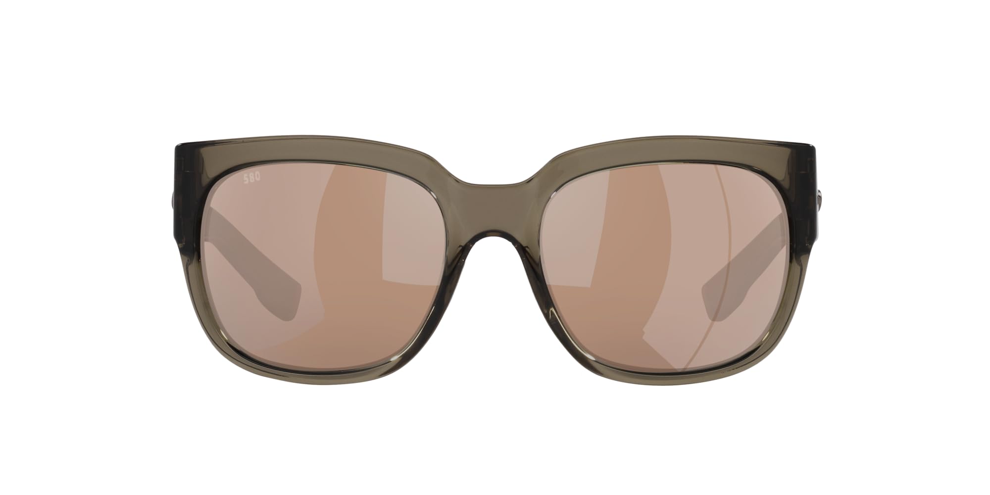 Costa Del Mar Womens Waterwoman Rectangular Sunglasses, Taupe/Copper Silver Mirrored Polarized-580g, 55 mm