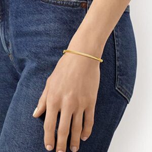 RS Pure by Ross-Simons Italian 14kt Yellow Gold Linear-Pattern Bangle Bracelet. 8 inches