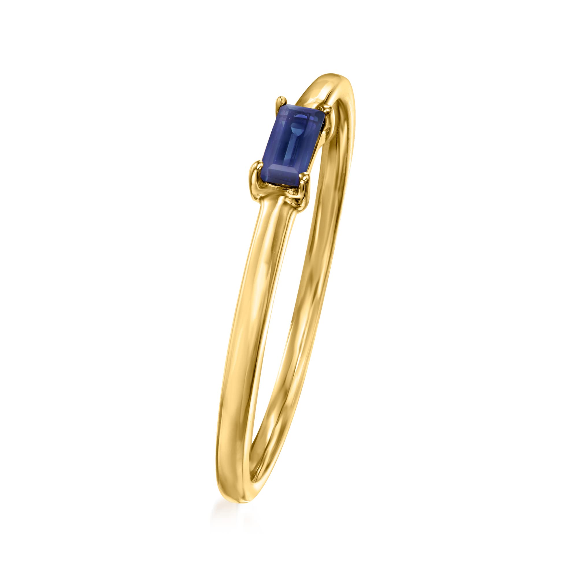 RS Pure by Ross-Simons Sapphire-Accented Ring in 14kt Yellow Gold. Size 7