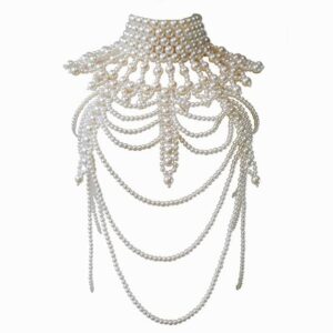 sexy braid fringed pearl sweater chain french retro multi-layer imitation pearl body chain (79-tez9-1vkj)