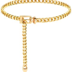 BAOKELAN Chain Belt for Women Chunky Waist Chain Belts for Dresses Gold 110CM