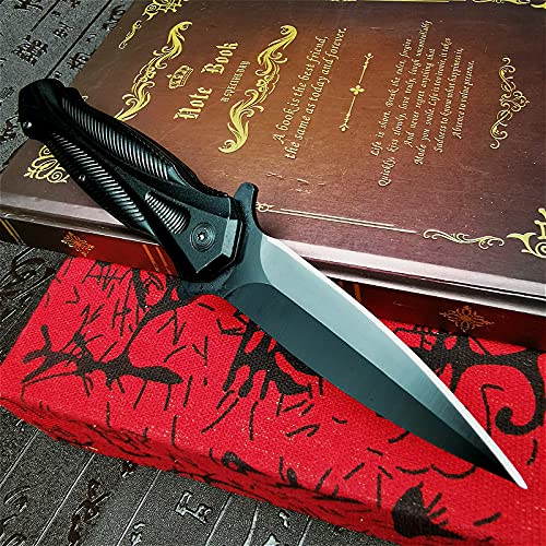 Bundle of Item - EDC Spring Assist Folding Pocket knife + Fixed Blade Tanto Knife Camping Knives with Paracord Handle