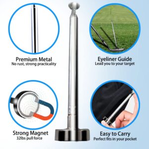 JUNNEE Golf Alignment Rods, 7 Length Adjustments - Golf Alignment Stick Corrector Lie Angle Tool, Golf Swing Training Aids Aiming Stick - Golf Club Face Aim, Visualize and Align Your Golf Shot