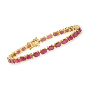 ross-simons 20.00 ct. t.w. ruby bracelet in 18kt gold over sterling. 8 inches