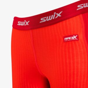 Swix Women's Winter Sports Cross Country Skiing Training Tight Fit Triac Race X Body W Thermal Baselayer Pants, Fiery Red