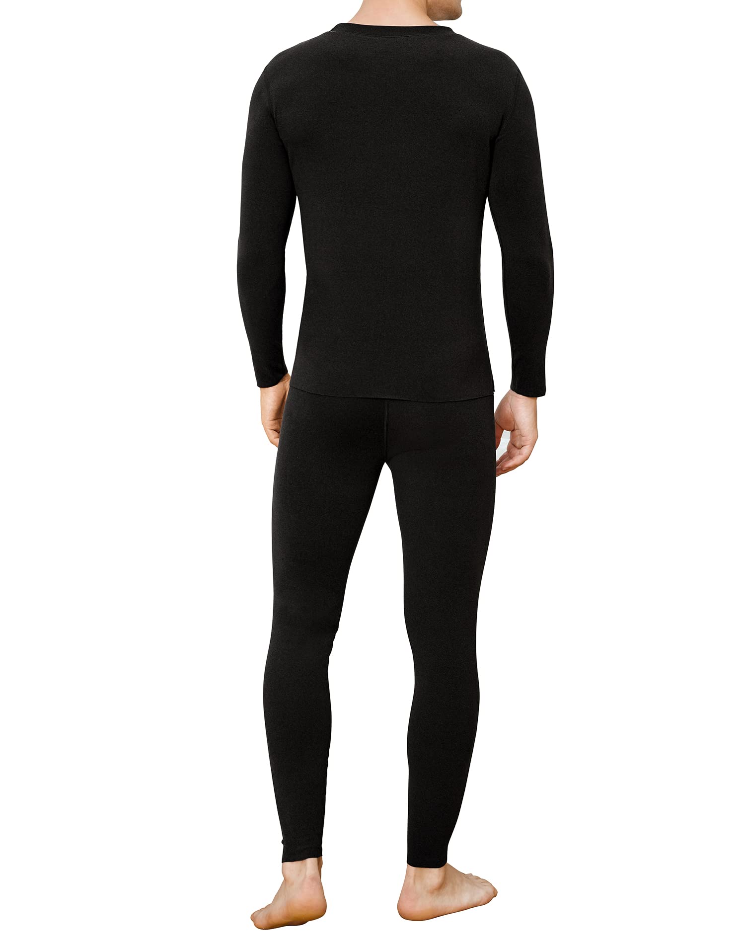 INNERSY Men's Thermal Underwear Set Lightweight Base Layer Long Johns for Winter Exercise(Black,X-Large)