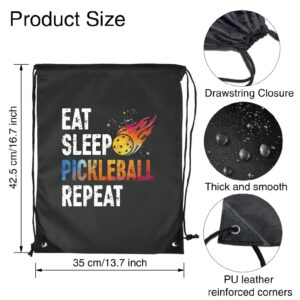 Pishovi Eat Sleep Pickleball A Repeat Drawstring Waterproof Pickleball, Pickleball Sports Bag for Man Women, Pickleball Player Gifts, Pickleball Gift for Pickleball Lover, Pickleball Gift Idea (B)