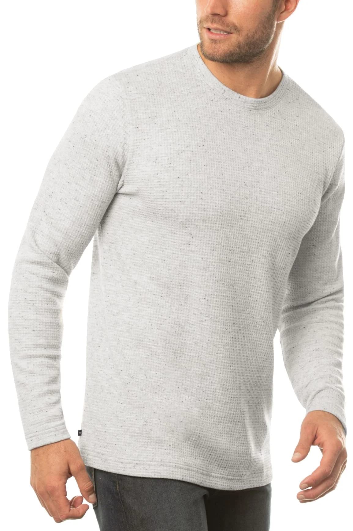 TravisMathew Cloud Waffle Crew Heather Light Grey 2XL