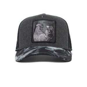 Goorin Bros. The Farm Noir Capsule Trucker Cap, Black/Maltese Rooster, One Size