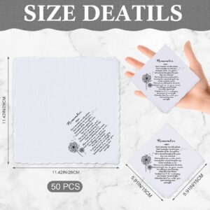 Unittype Memorial Gifts Handkerchief Funeral Favors Sympathy Handkerchiefs Remembrance Celebration of Life Bereavement Gifts(50 Pcs, Dandelion Style)