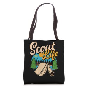 scout life funny scouting lovers camping boys girls scout tote bag