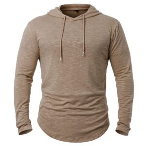 mansdour men's athletic hooded shirts long sleeve workout sport hoodie casual running t shirt quick dry pullover top lightweight golf shirts fashion solid color active gym sweatshirt