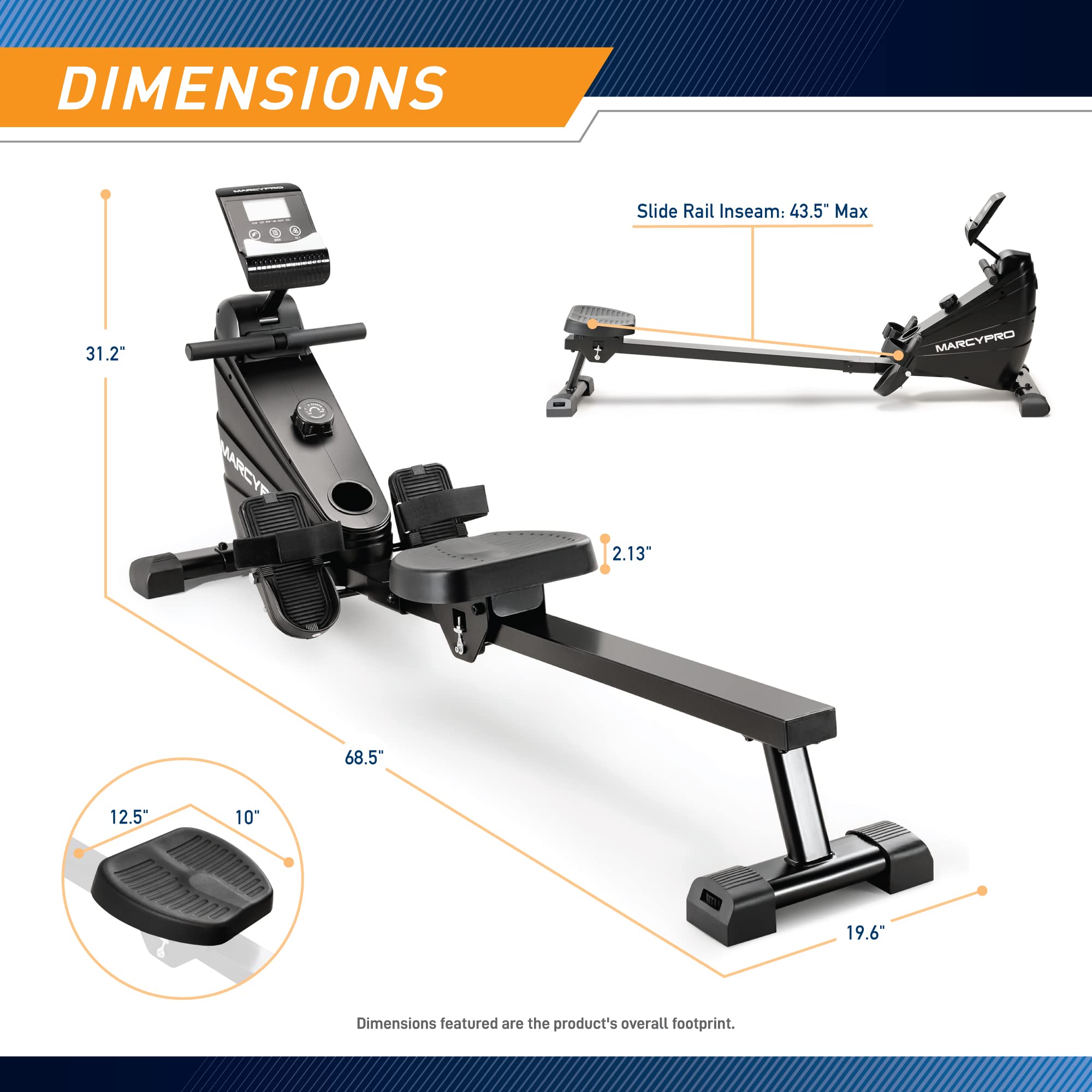 Marcy Compact Rowing Machine with Magnetic Resistance XJ-6860RW