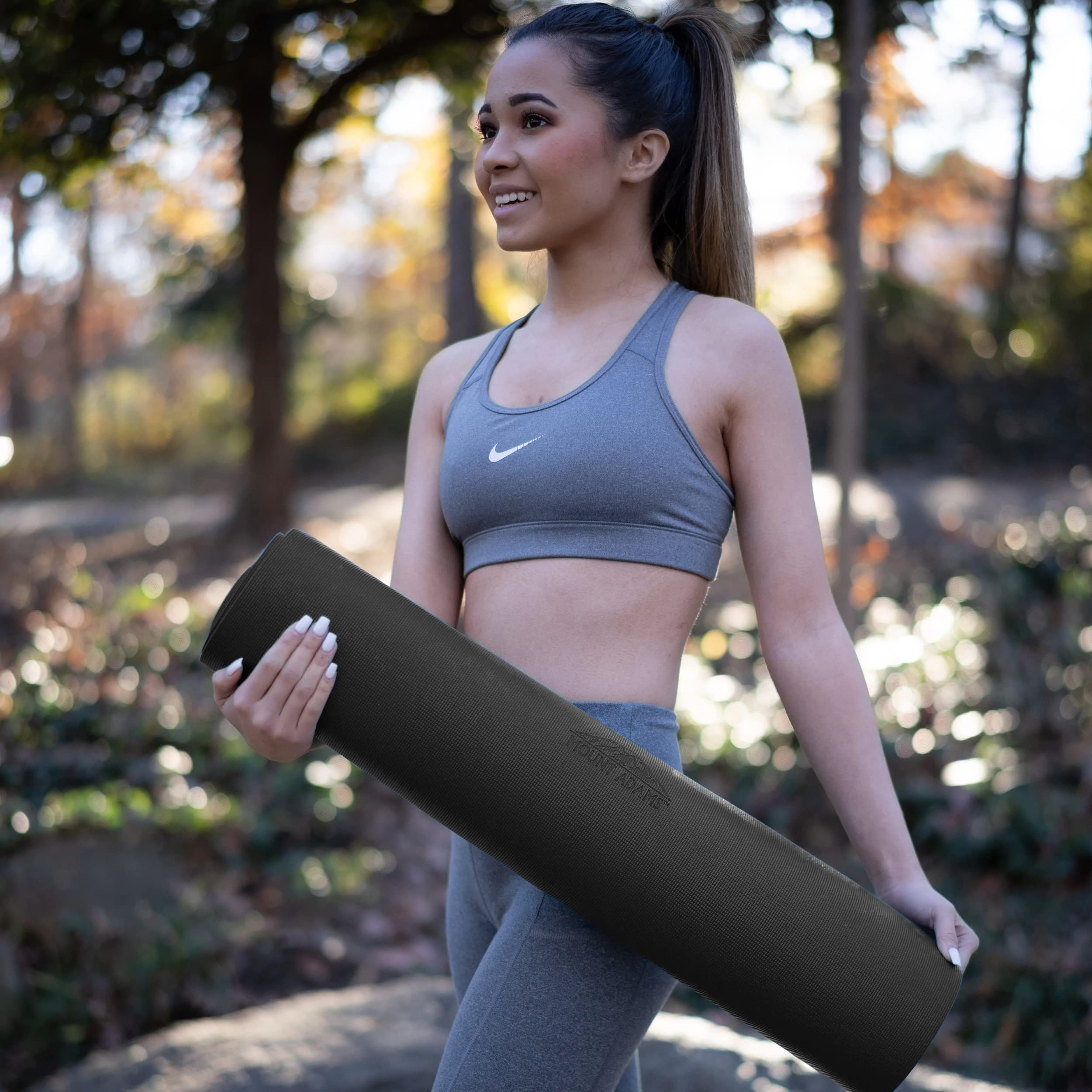 Mount Adams Vista Wide Yoga Mat Thick 6mm, 72" by 26", Extra Large Yoga Mat for Pilates, Stretching, Fitness, or Home Workout Gym, Non Slip and Anti Tear Exercise Mats, Great for Men, Women, and Kids (Charcoal)