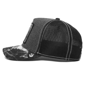 Goorin Bros. The Farm Noir Capsule Trucker Cap, Black/Maltese Rooster, One Size