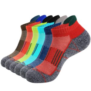 joynÉe mens athletic ankle sports running low cut tab socks for men 6 pairs,colorful1,sock size 10-13