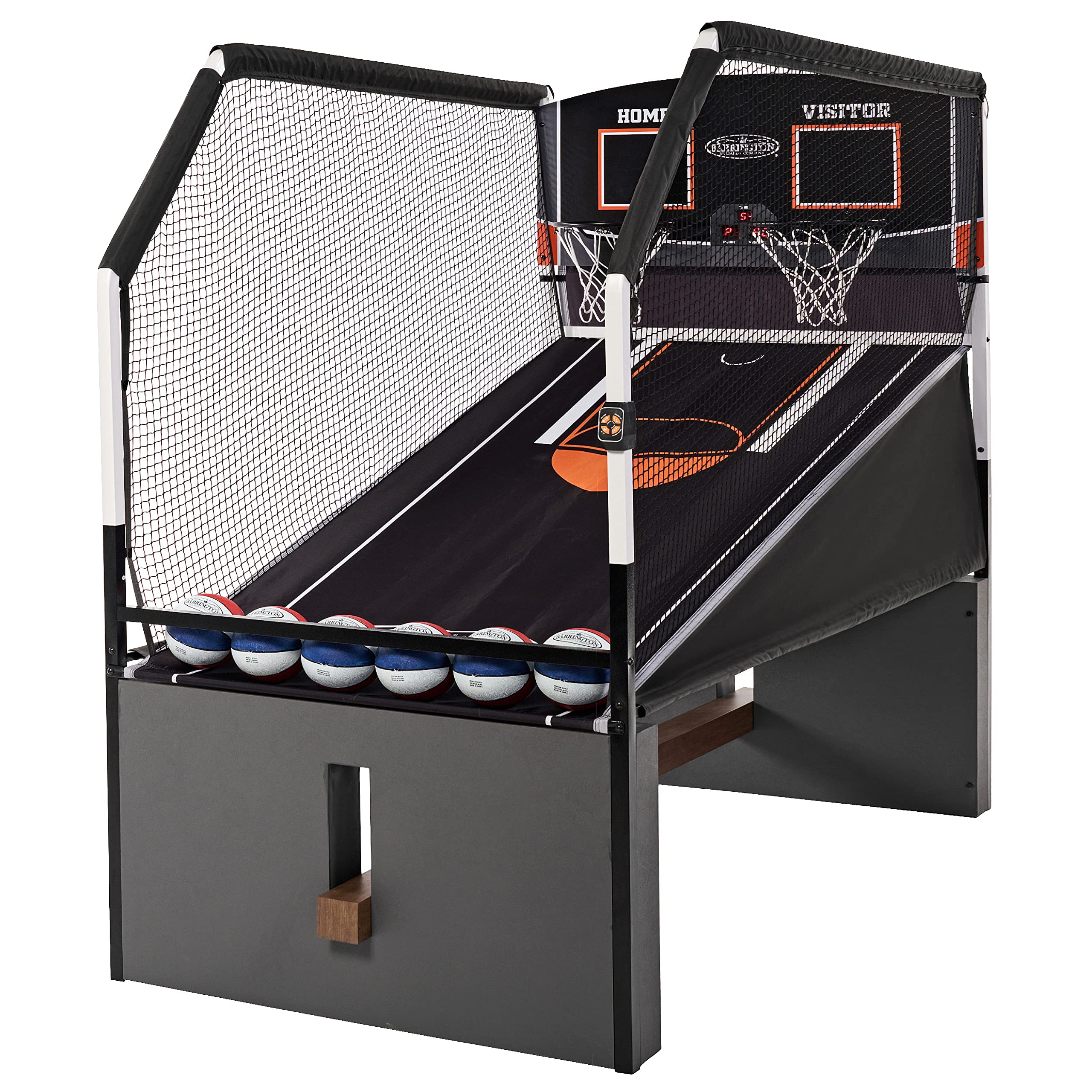 Barrington Billiards Urban Collection Arcade Basketball Game with Electronic Scoring and 7-inch Basketball Set, White