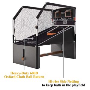 Barrington Billiards Urban Collection Arcade Basketball Game with Electronic Scoring and 7-inch Basketball Set, White