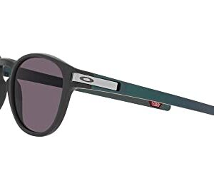 Oakley Men's OO9265 Latch Oval Sunglasses, Matte Carbon/Prizm Grey, 53 mm