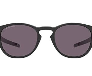 Oakley Men's OO9265 Latch Oval Sunglasses, Matte Carbon/Prizm Grey, 53 mm