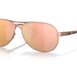 Oakley Women's OO4079 Feedback Aviator Sunglasses, Satin Rose Gold/Prizm Rose Gold, 59 mm