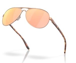 Oakley Women's OO4079 Feedback Aviator Sunglasses, Satin Rose Gold/Prizm Rose Gold, 59 mm