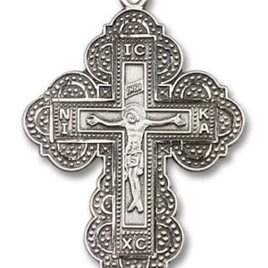 EXTEL Large Sterling Silver Irene Cross Medal, Made in USA B-0266SS