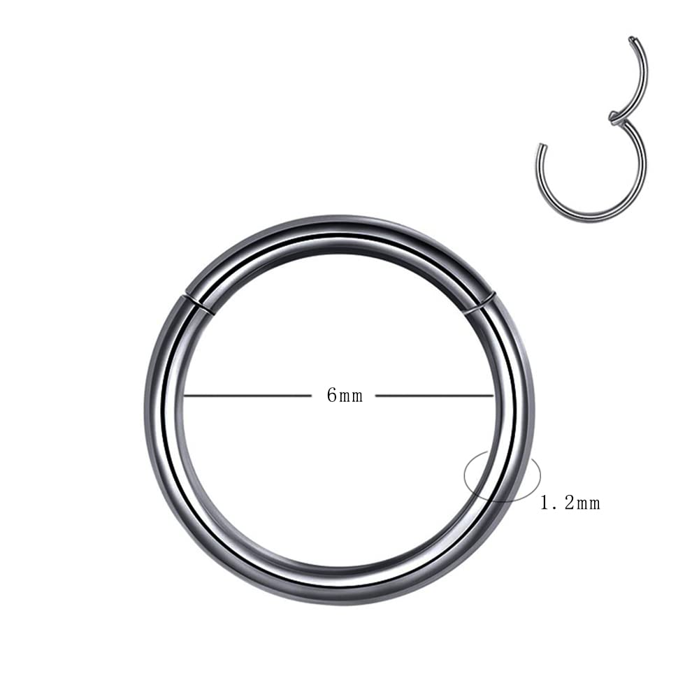 5Pcs Surgical Stainless Steel 16G 18G Sleeper Small Hoop Earrings for Women Men Boys Girls Septum Hinged Clicker Nose Lip Ring Helix Daith Cartilage Tragus Tiny Mini Huggie Hoops Piercings