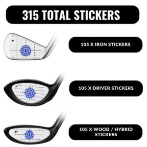 (Upgraded) Golf Impact Tape 315Pcs,Golf Stickers, Impact Tape, Golf face Tape. Golf Tape, Impact Labels Golf, Golf Tape Club face, Golf Strike Tape