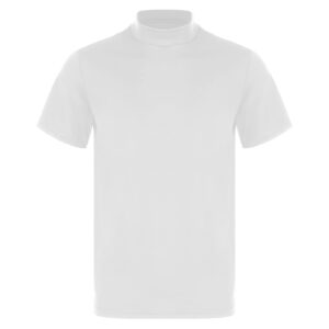 Aislor Men's Basic Shirt Tops Short Sleeve Mock Neck T-Shirts Thermal Underwear Pullovers Undershirt White A X-Large