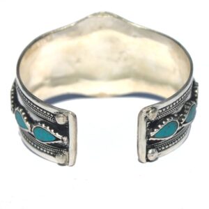 Multi-Stone Blue Stabilized-Turquoise Adjustable Cuff Bracelet | Unique Boho Jewelry for Men & Women