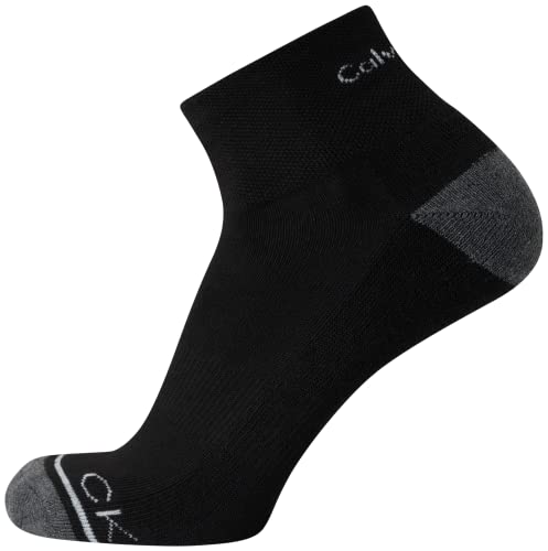 Calvin Klein Men's High Quarter Socks - 12 Pack Breathable Soft Cushion Mini Crew Athletic Socks for Men (Shoe Size: 6-12.5), Size 7-12, Black Assorted