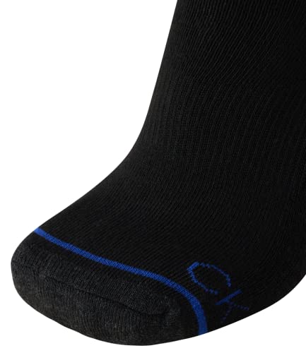 Calvin Klein Men's High Quarter Socks - 12 Pack Breathable Soft Cushion Mini Crew Athletic Socks for Men (Shoe Size: 6-12.5), Size 7-12, Black Assorted