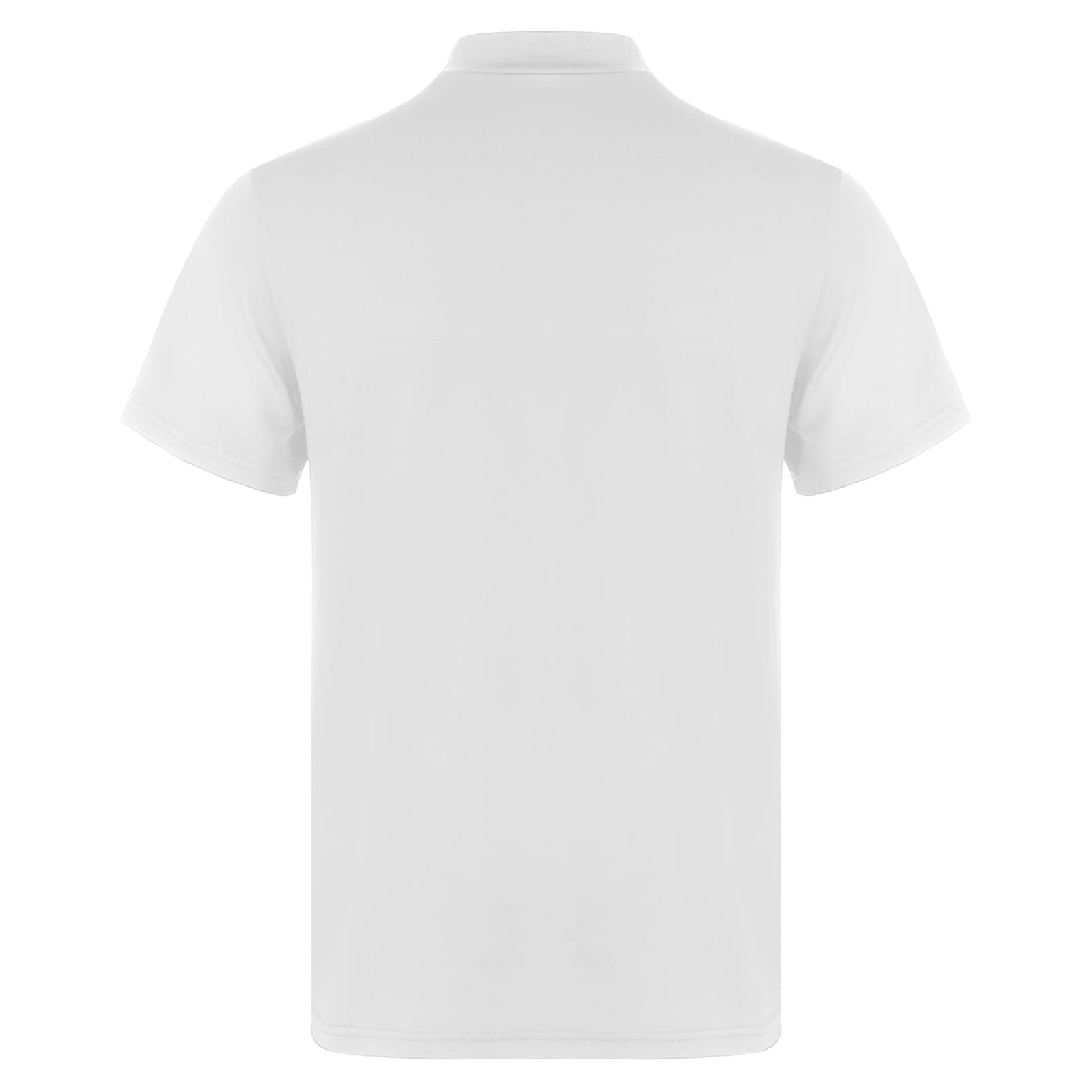 Aislor Men's Basic Shirt Tops Short Sleeve Mock Neck T-Shirts Thermal Underwear Pullovers Undershirt White A X-Large