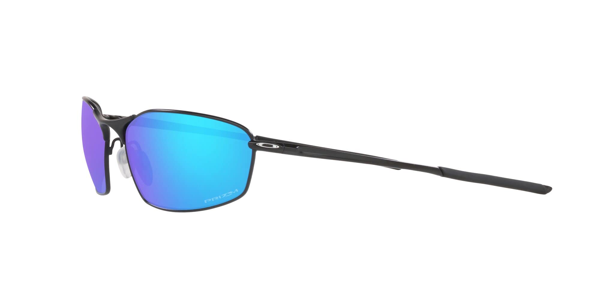 Oakley Men's OO4141 Whisker Oval Sunglasses, Satin Black/Prizm Sapphire, 60 mm