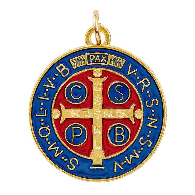 1" St. Benedict Enameled Gold Medal - 24/pk