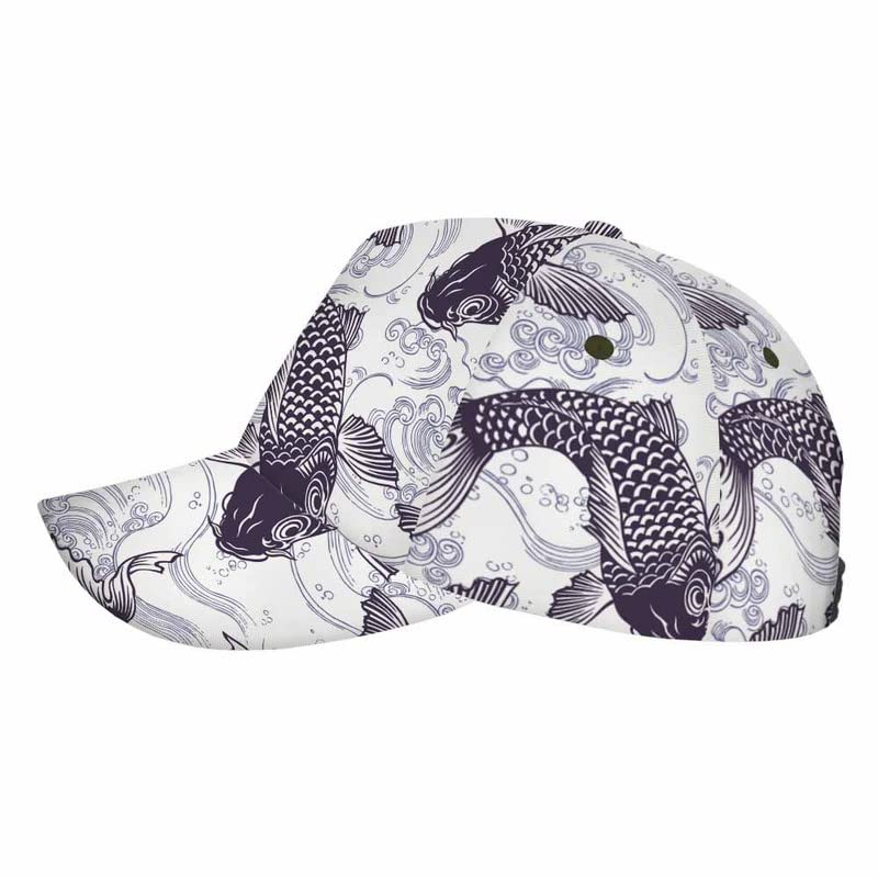 ALRBE TIN Baseball Caps Watercolor Fish Sun Hats Snapback Trucker for Men Women Multicoloured