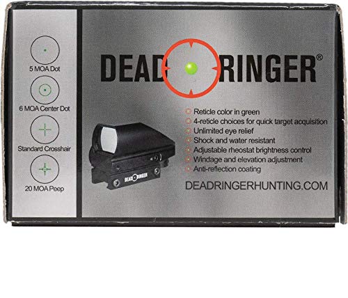 Dead Ringer Green Dot Scope in Clamshell with 4 Different Adjustable Reticles