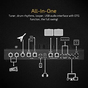 Valeton GP-200LT Multi Effects Pedal Multi Effects Processor Guitar Effects Pedal Bass Pedal Amp Modeling IR Cabinets Simulation Multi-Effects with FX Loop MIDI I/O Stereo OTG USB Audio Interface